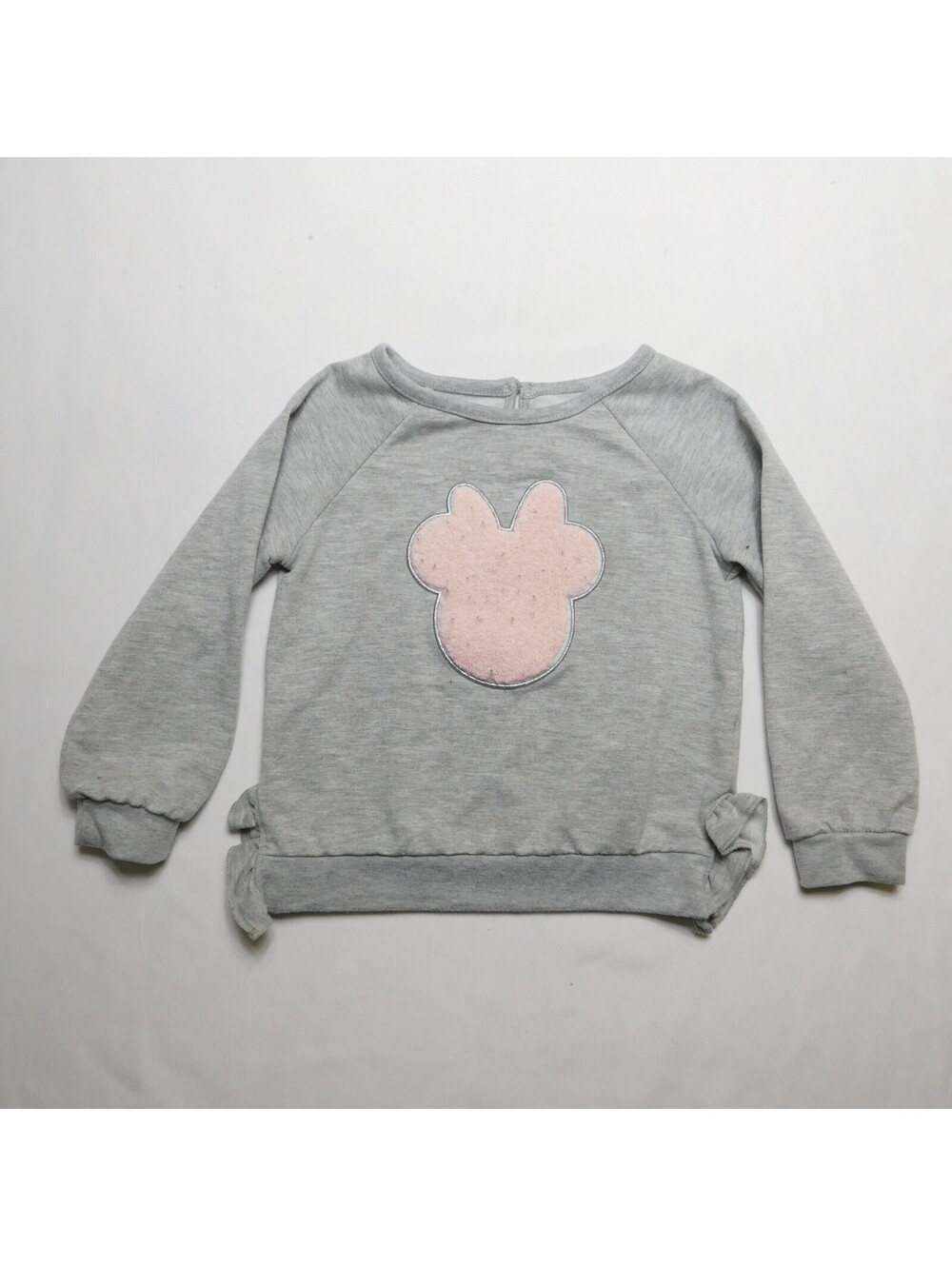 Disney Baby Girls 24M Minnie Mouse Sweatshirt Gray Pink Fleece Pullover Side Bo